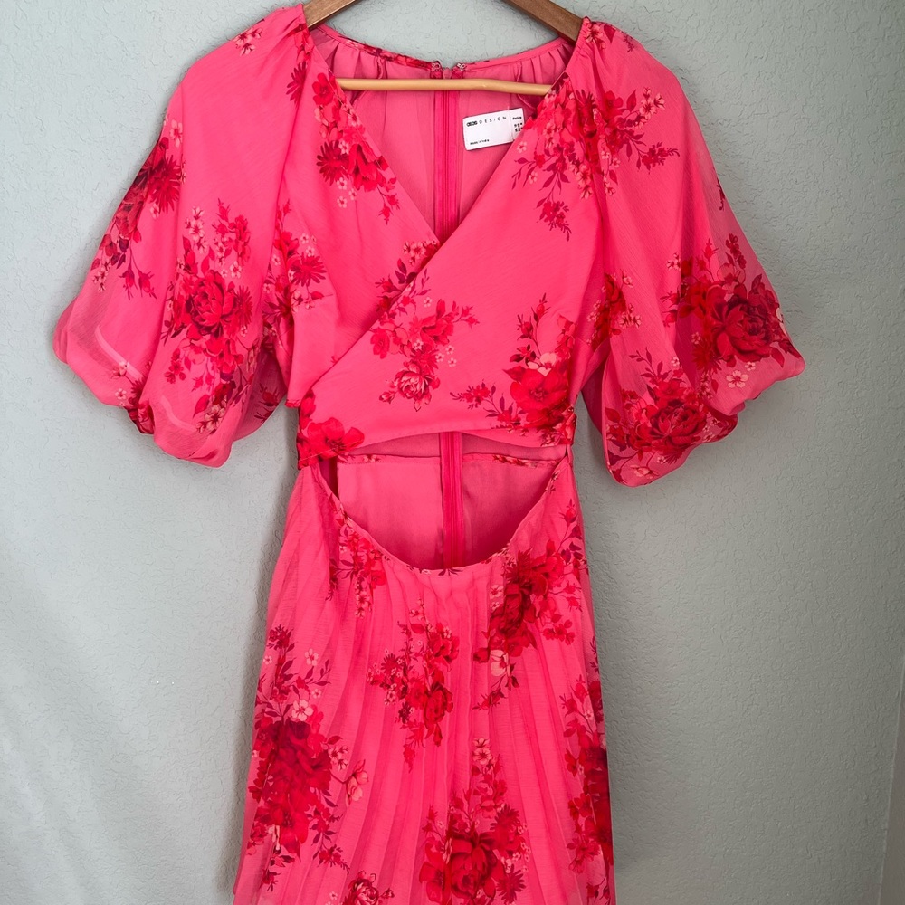 ASOS Petite Pink/Red Cut Out Mini Dress
